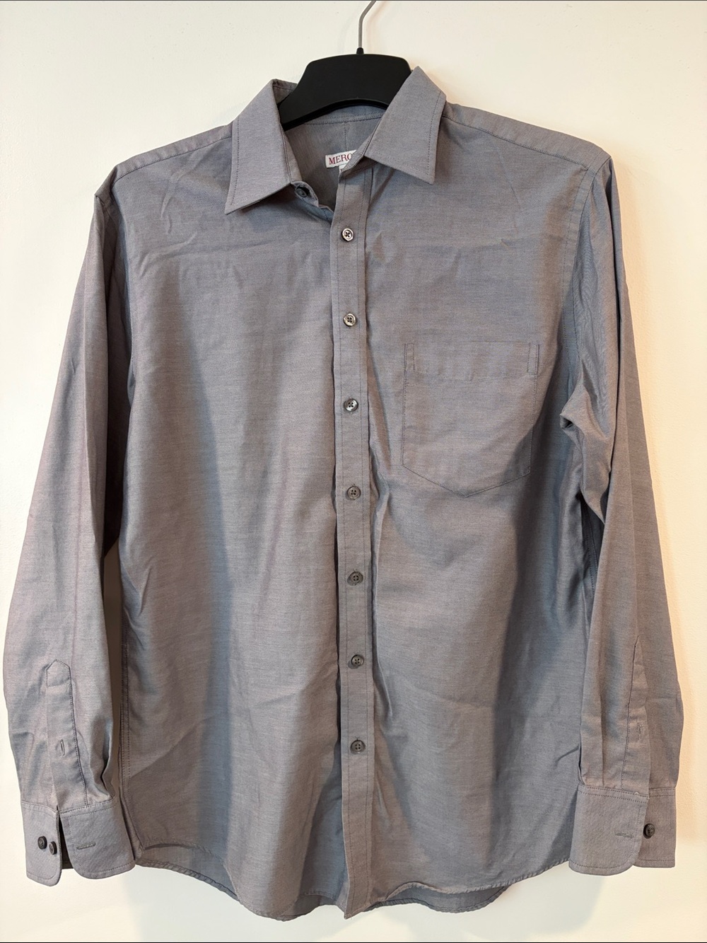 Merona Men's Gray Long-Sleeve Dress Shirt